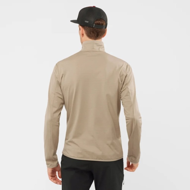 Sudaderas Salomon Essential Lightwarm Half Zip Hombre Beige | MX MPHQ502